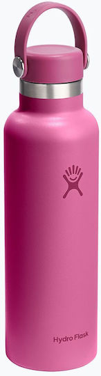 Hydro Flask Standard Mouth mit Flex Strohdeckel Edelstahl Thermosflasche 621ml Reef mit Stroh