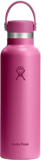 Hydro Flask Standard Mouth mit Flex Strohdeckel Edelstahl Thermosflasche 621ml Reef mit Stroh