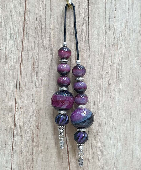 Roloi Komboloi Begleri with 29 Mastic Beads Length 29cm Purple