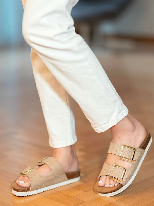Women's Flat Sandals in Brown Color