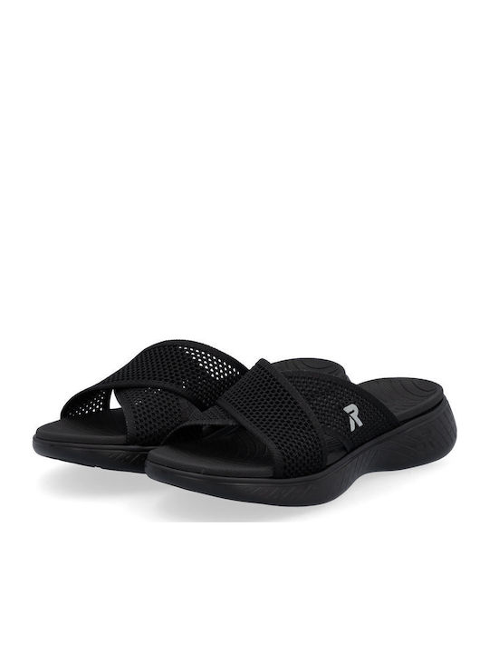 Γυναικεία Ανατομικά Σανδάλια Flatforms Μαύρα