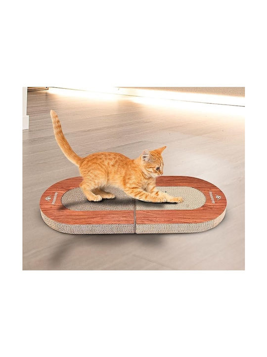 Jucărie Interactivă pentru Pisici din Carton Ondulat cu Minge Integrată, Antiderapantă, Design Modern, Pliabilă
