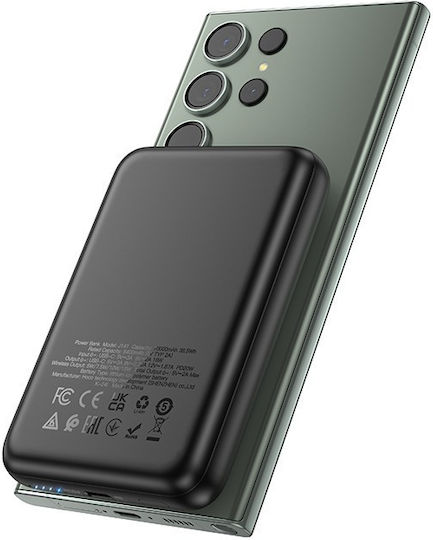 Hoco J141 MagSafe Power Bank 10000mAh 20W με Θύρα USB-C Power Delivery Μαύρο