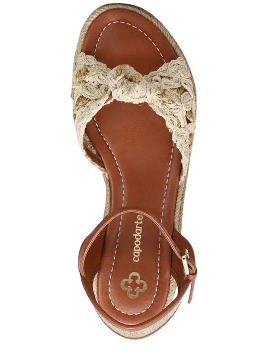Women's Flat Sandals in Beige Color