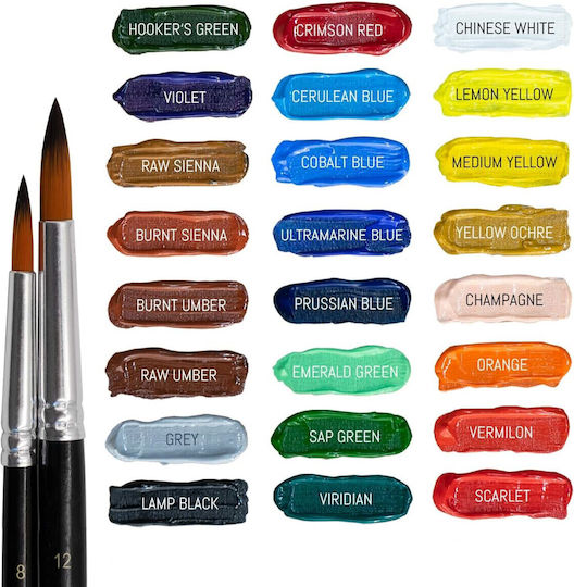 24 Trendy Set Culori Acrilice Pictură 12ml 24buc