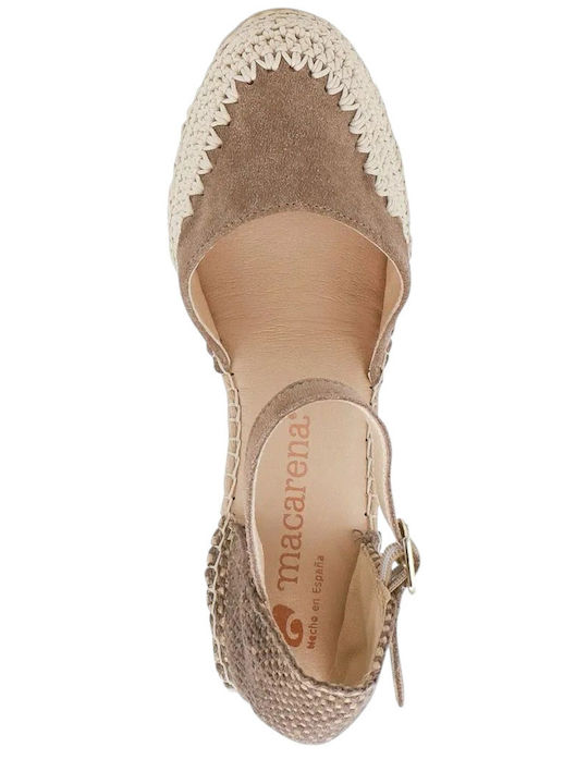Alba 7 Serraje Women's Platform Espadrilles Beige