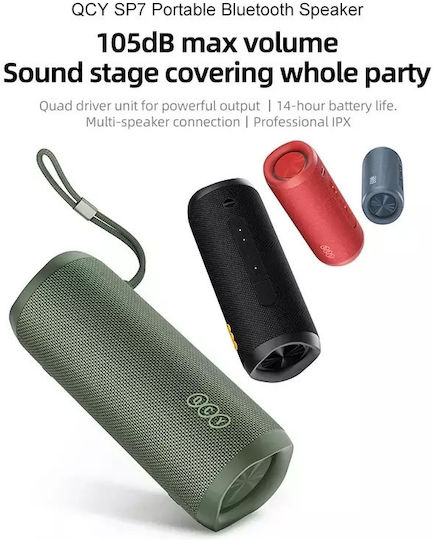 QCY SP7 Waterproof Bluetooth Speaker 40W with Battery Life up to 14 hours Red