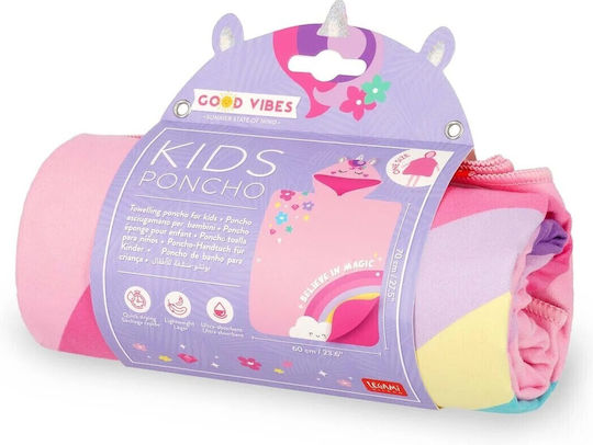 Legami Beach Towelling Poncho for Kids Unicorn Ptk0001
