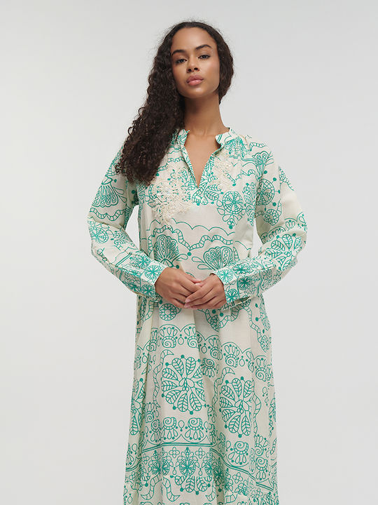 Ble Resort Collection Многоцветна Рокля За Плаж Εκρού