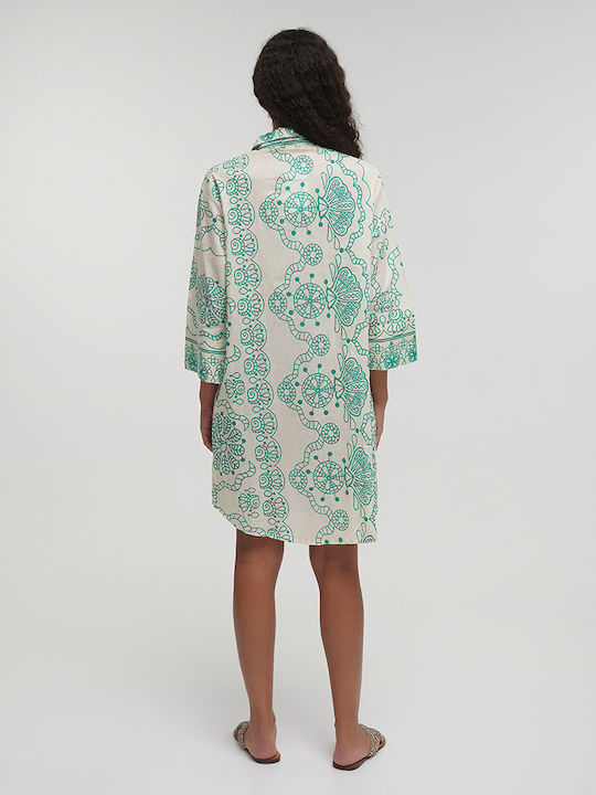 Ble Resort Collection Μανίκι Γυναικείο Καφτάνι Παραλίας Multicolor
