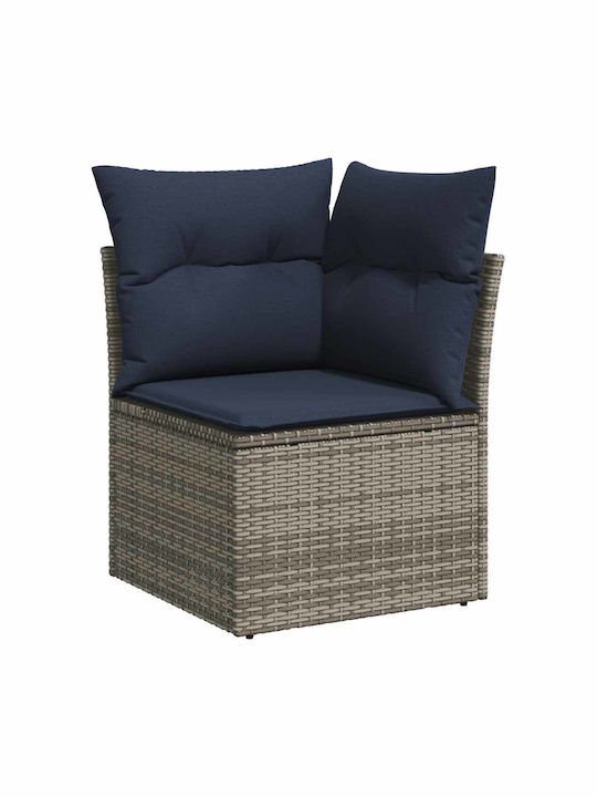 Corner Outdoor Sofa Rattan with Cushions 55x55x69cm