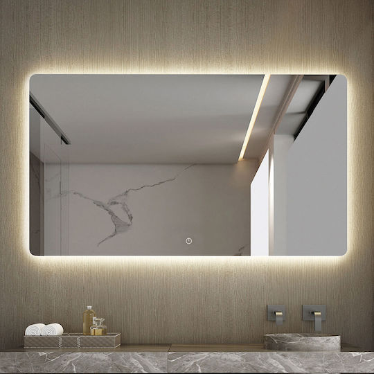 Luminor Joy Rectangular Bathroom Mirror Led Touch 100x70cm