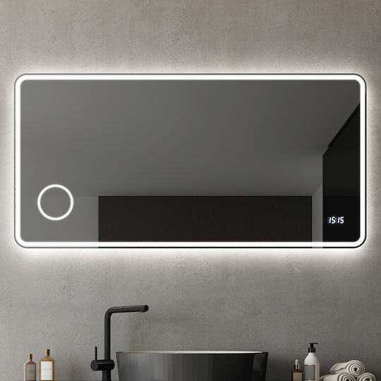 Luminor Cult Увеличаващ Правоъгълен Огледало За Баня LED Touch 18x18см