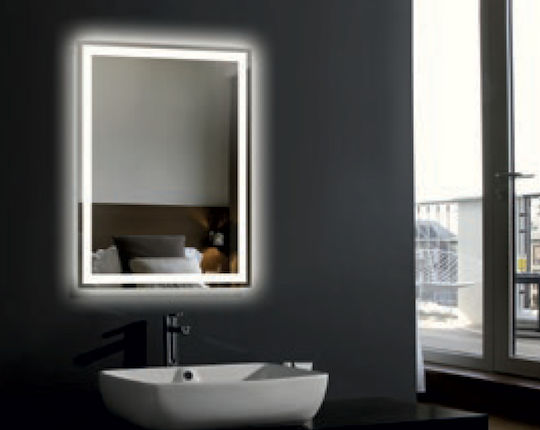 Luminor Form Rechteckiger Badezimmerspiegel Led 50x70cm Schwarze
