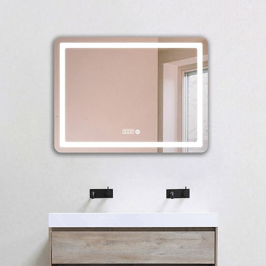 Eurolamp Ορθογώνιος Καθρέπτης Μπάνιου Led Αφής 80x60cm