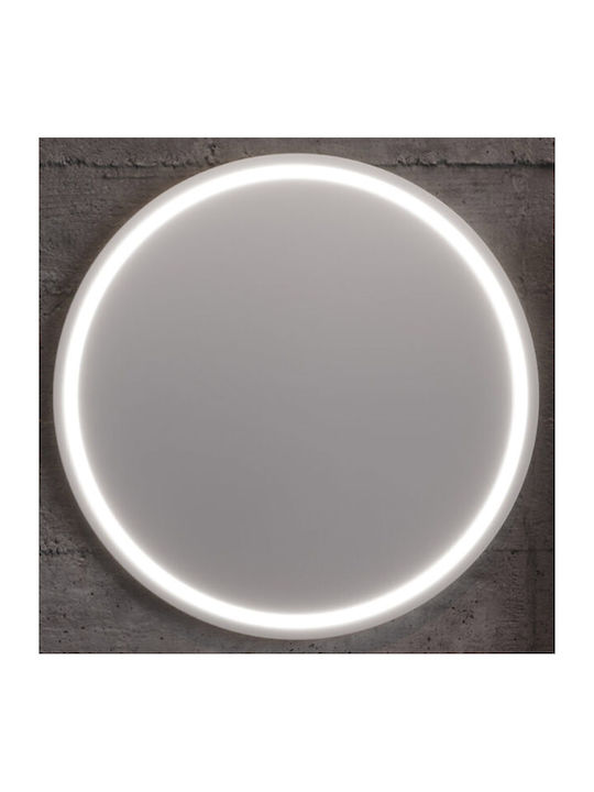 Martin Кръгло Банско Огледало LED от MDF 80x80см Син