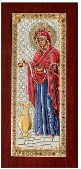 Prince Silvero Saint Icon Panagia Gerontissa Silver 11x23cm