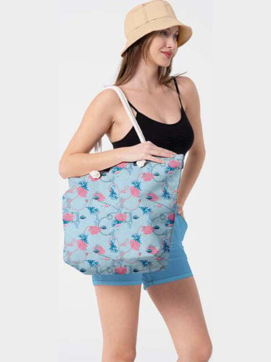 Miami Beach Fabric Beach Bag Blue