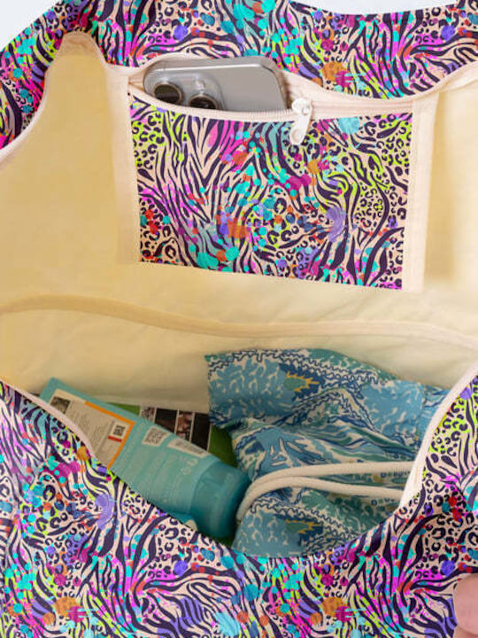 Miami Beach Stoff Strandtasche Mehrfarbig