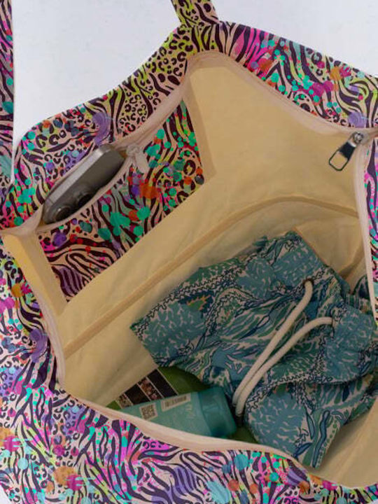 Miami Beach Stoff Strandtasche Mehrfarbig