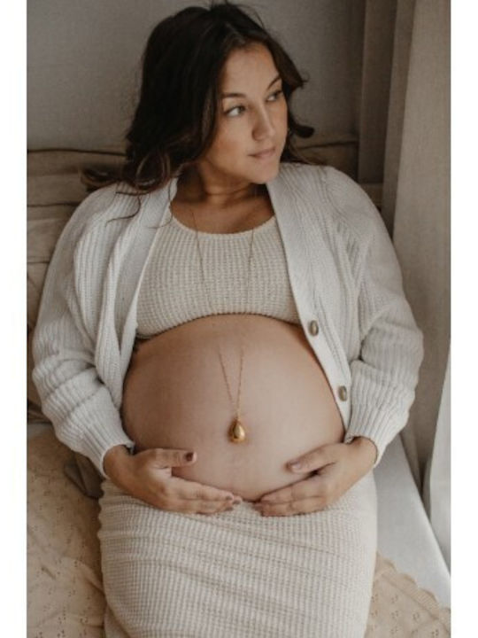 Proud Mama Pregnancy Necklace From Pink Gold Plated Steel Pink