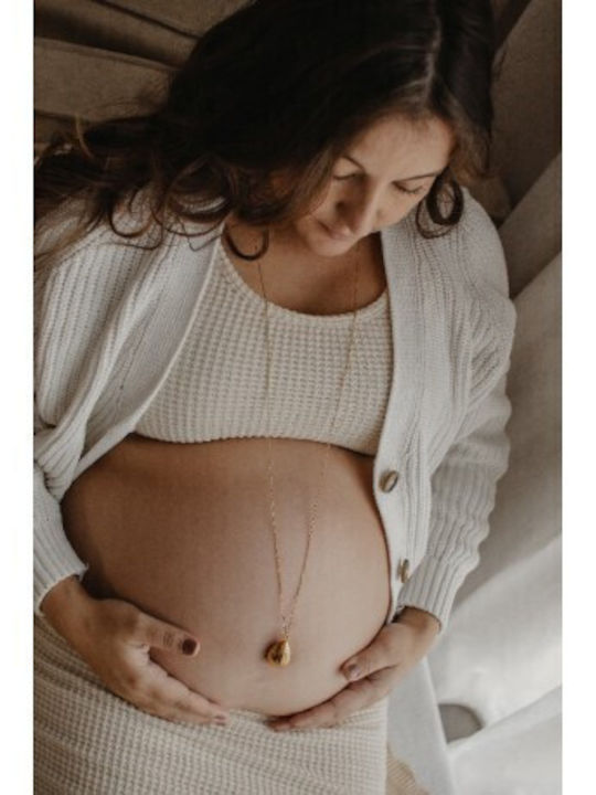 Proud Mama Pregnancy Necklace From Pink Gold Plated Steel Pink