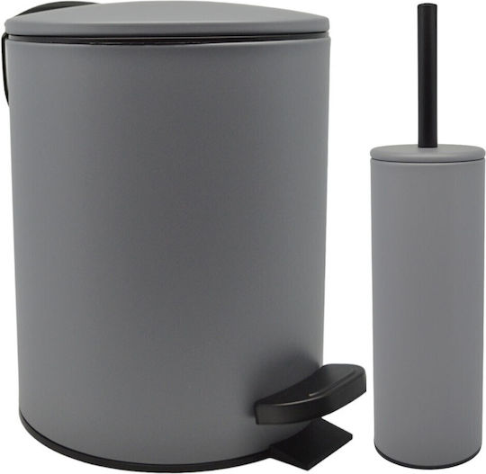 Ankor Inox Σετ Πιγκάλ και Καλαθάκι Μπάνιου Soft Close 5lt Γκρι Ankor Inox Σετ Πιγκάλ και Καλαθάκι Μπάνιου Soft Close 5lt Γκρι