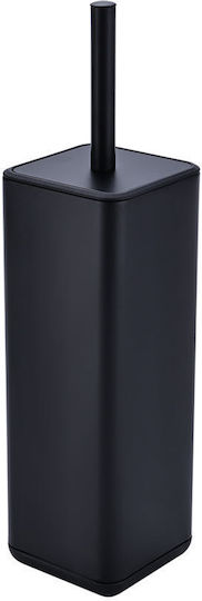 Estia Cubic Metallic Toilet Brush and Basket Set Soft Close 6lt Black