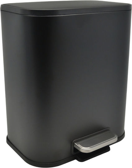Ankor Metallic Toilet Brush and Basket Set Soft Close 5lt Black