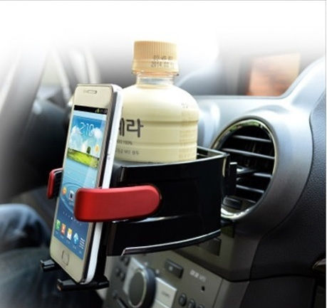 ACP Car Cup Holder 1 Position for AC Vents in Black Color