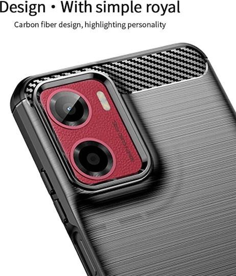 Mofi Brushed Carbon Back Cover Silicone Red (Motorola Moto E15, Motorola G05)