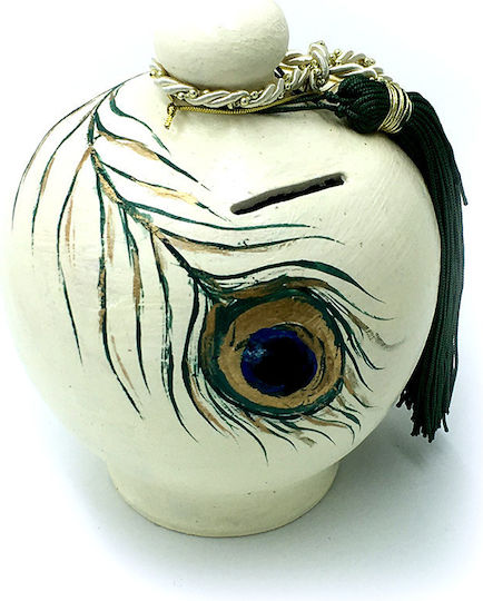 LiebeQueen Money Box Ceramic White 13x13x16cm