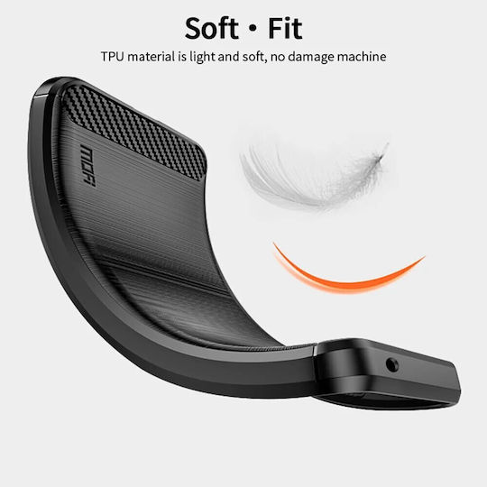Mofi Brushed Carbon Задна корица Силикон Син (Motorola Moto E15, Motorola G05)