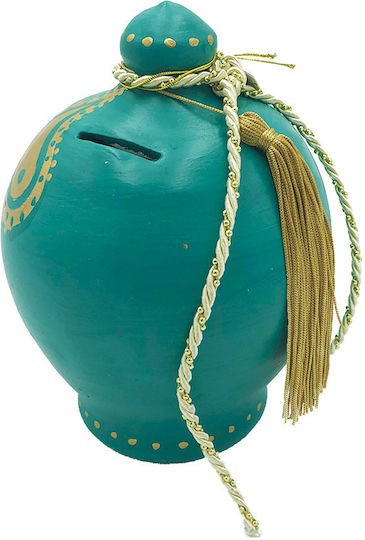 LiebeQueen Money Box Ceramic Green 13x13x16cm