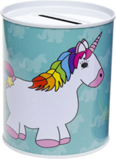 Einhorn Spardose Metallisch Blau 7.5x10cm