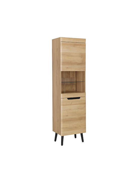 Grif De podea Vitrină de living cu Sticlă Bej 40x53x53cm