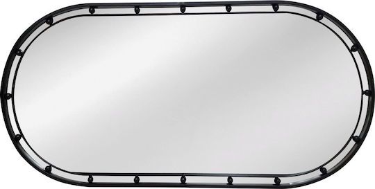 Artekko Dia Wandspiegel Oval mit Schwarz Metallisch Rahmen 100x50cm 1Stück