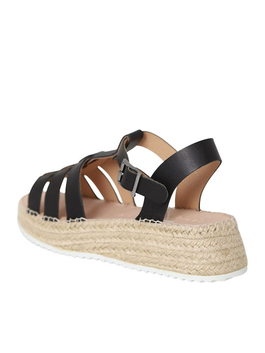 Women's Flat Sandals in Black Color