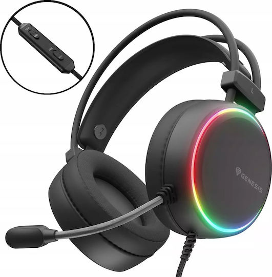 Genesis Neon 613 G2 Over Ear Gaming Headset με σύνδεση 3.5mm / USB Λευκό for PC