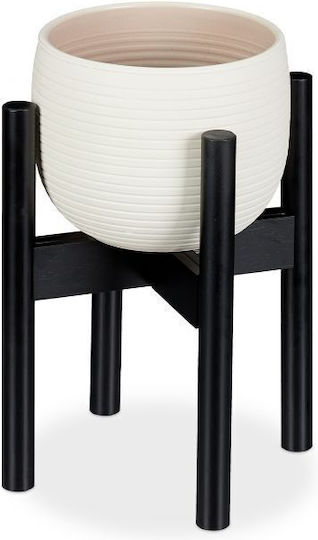 Relaxdays Pot Stand Wooden Black
