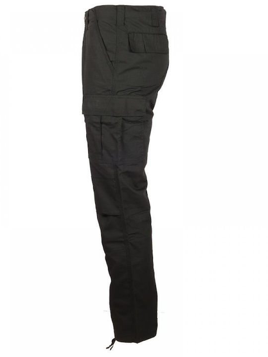 MRK Pantaloni Militari Monocrom în Culoare Negru