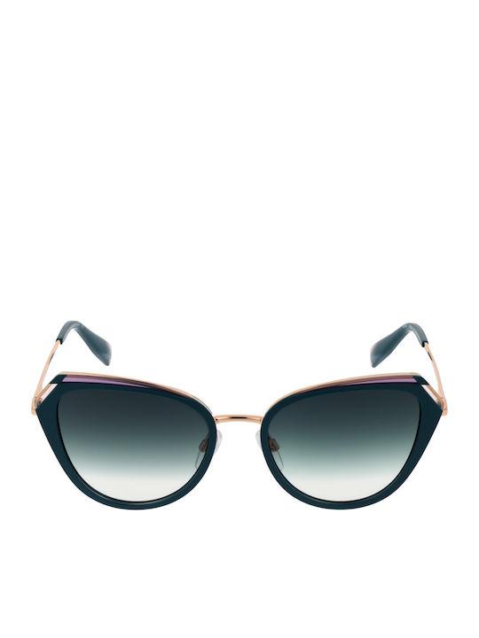 Bulget Women's Sunglasses with Green Metal Frame and Green Gradient Lens BG3352 P02