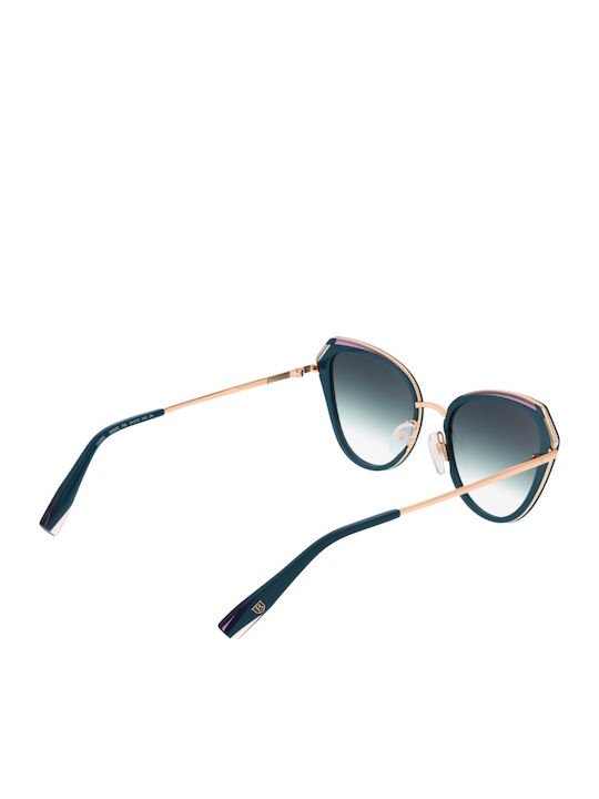 Bulget Women's Sunglasses with Green Metal Frame and Green Gradient Lens BG3352 P02