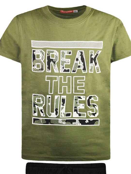 Kids' Set with Shorts Summer 2pcs Khaki Break The Rules