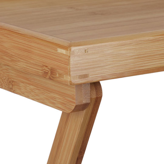 Rectangular Bamboo Side Table Foldable Natural Brown 66x50x38.5 cm