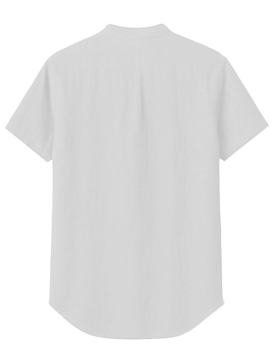 Short-sleeved Linen Shirt White
