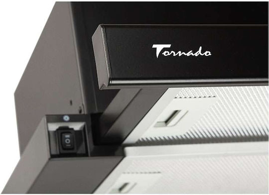 Tornado Storm 700 (50) Led Συρόμενος Απορροφητήρας Ανακύκλωσης 50cm Μαύρος