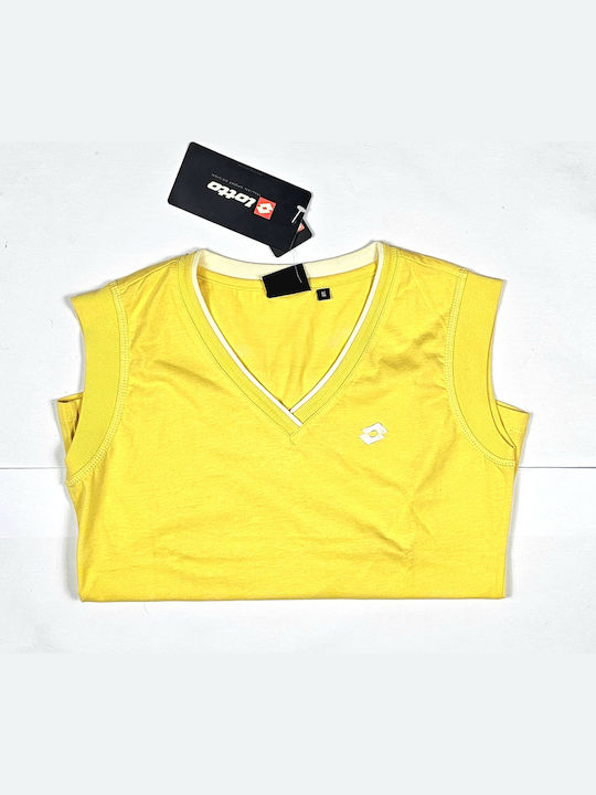 Women's Summer Blouse Cotton Sleeveless Yellow/White