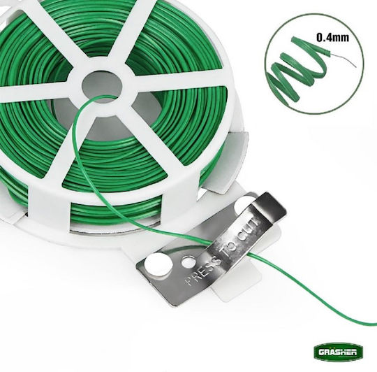 Rolă de sârmă pentru plante acoperită cu plastic Grasher, cu tăietor, 50m 104044