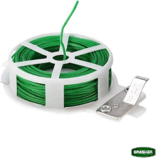 Rolă de sârmă pentru plante acoperită cu plastic Grasher, cu tăietor, 50m 104044